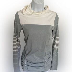 Athleta Hoody - XS gray white , hoody , polyester spandex